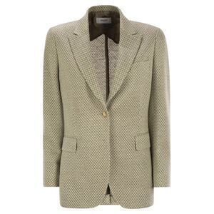 Saulina Women Angelica - Herringbone Two-Button Blazer